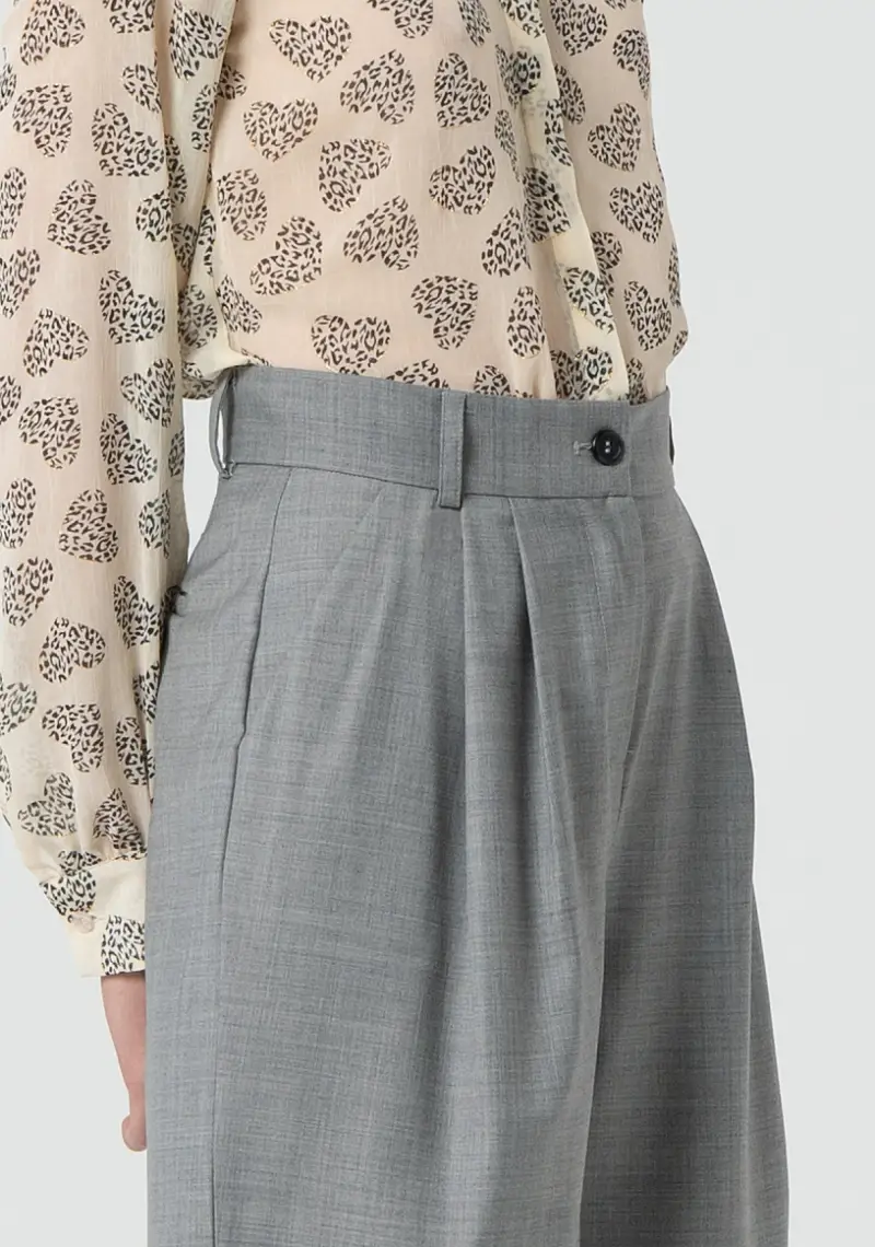 Pantalone a palazzo in fresco lana miniatura 2