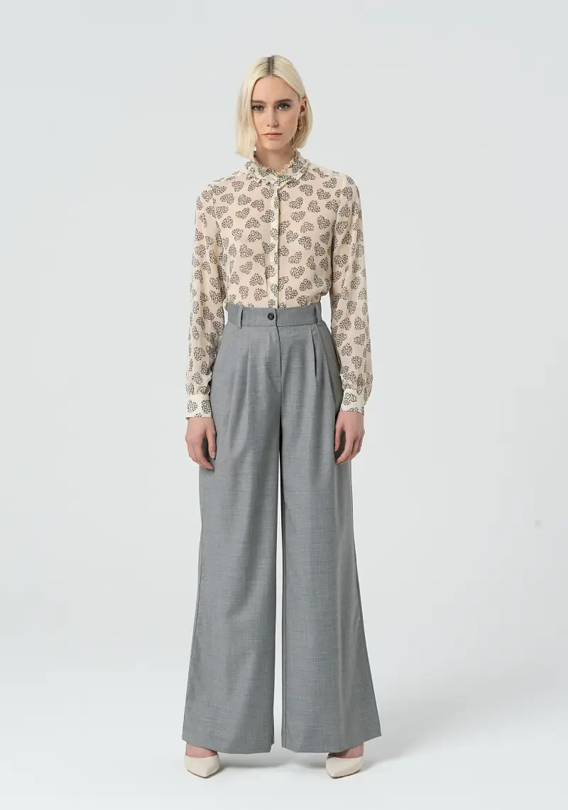 Pantalone a palazzo in fresco lana