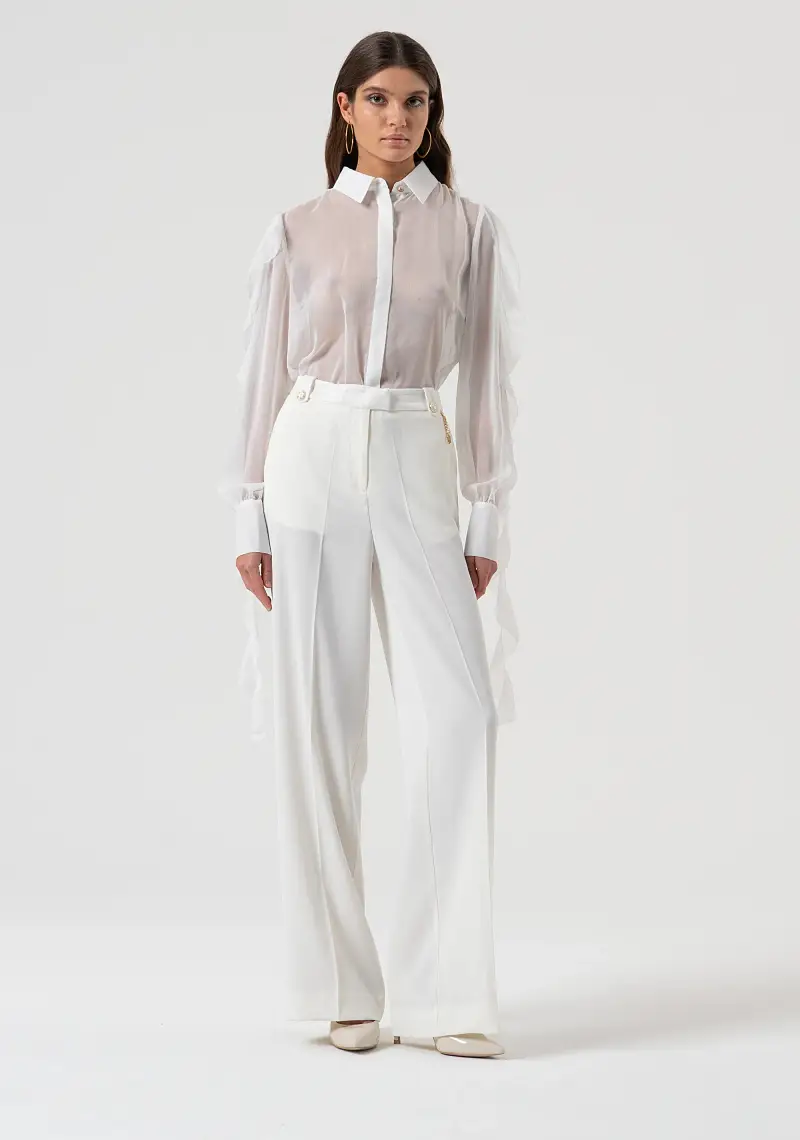 Pantalone a palazzo in tessuto stretch