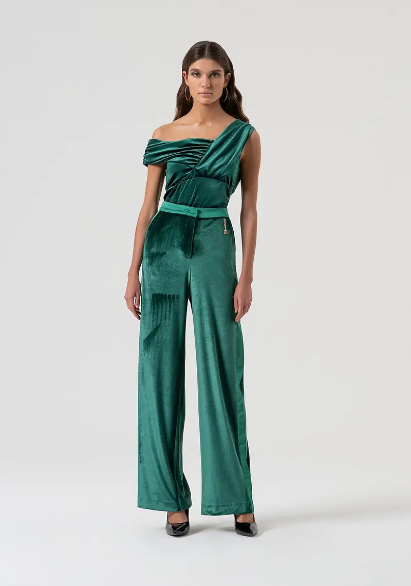 Pantalone a palazzo in velluto