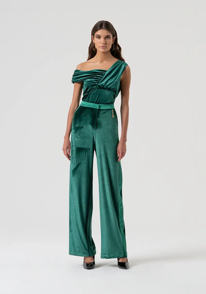 Pantalone a palazzo in velluto