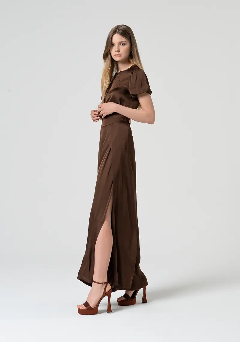 Pantalone a palazzo in viscosa miniatura 2