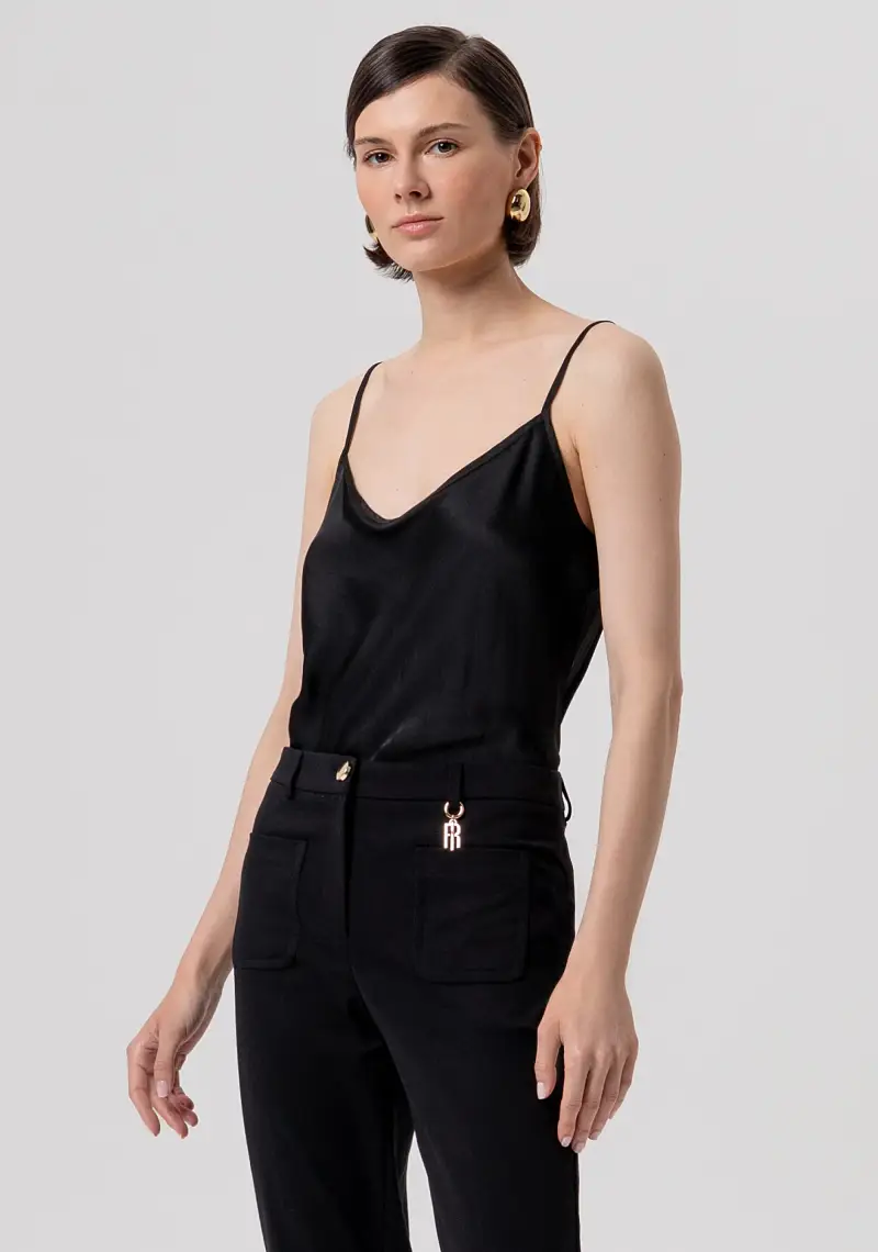 Pantalone bootcut in punto milano miniatura 2