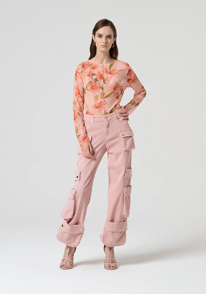 Pantalone cargo in cotone