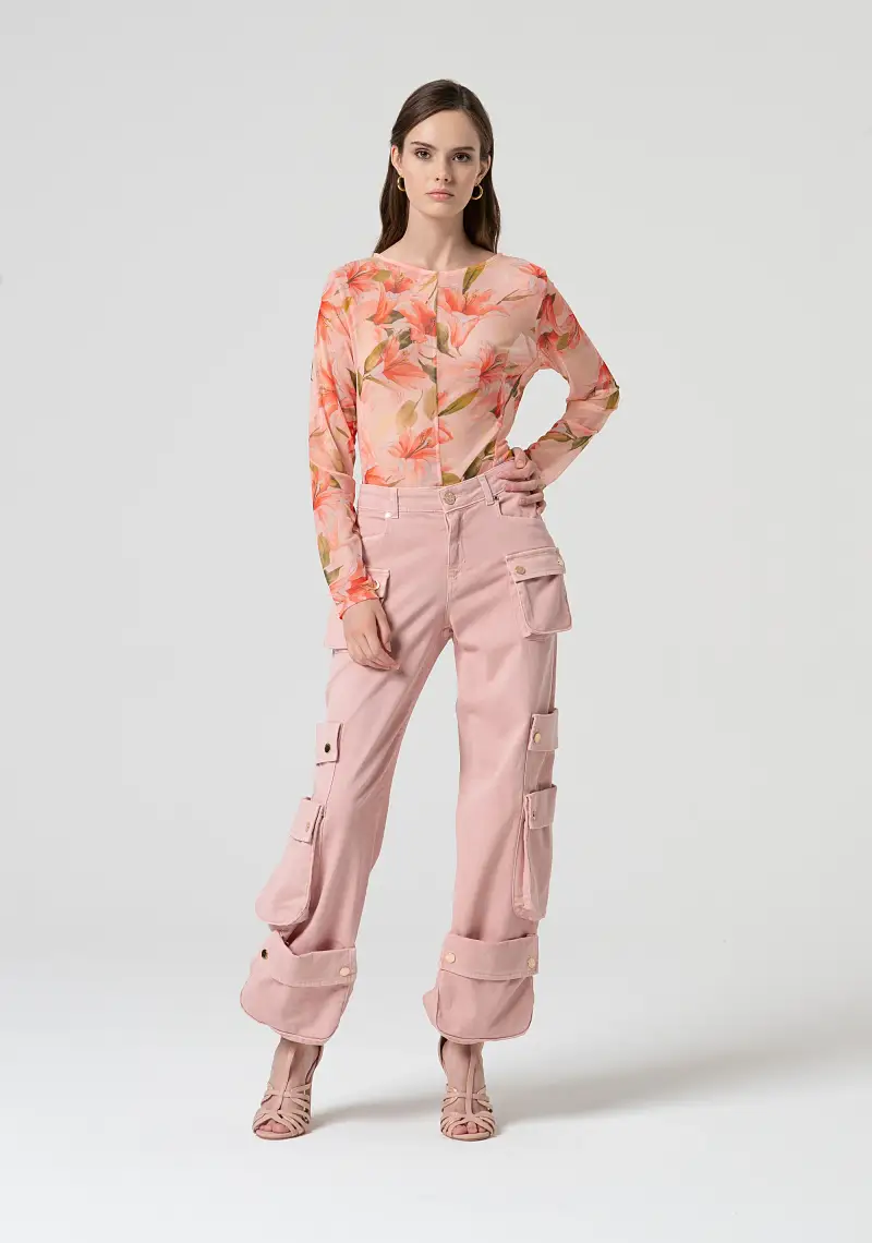 Pantalone cargo in cotone