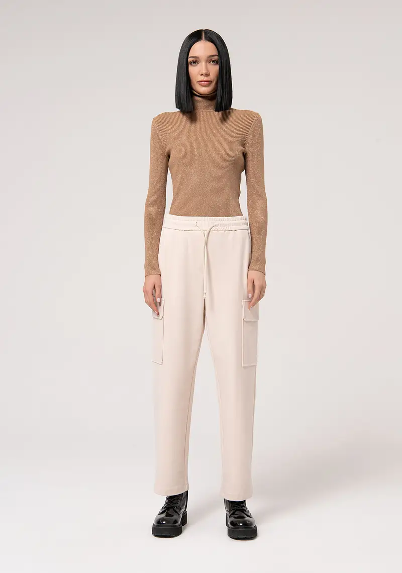 Pantalone cargo in felpa