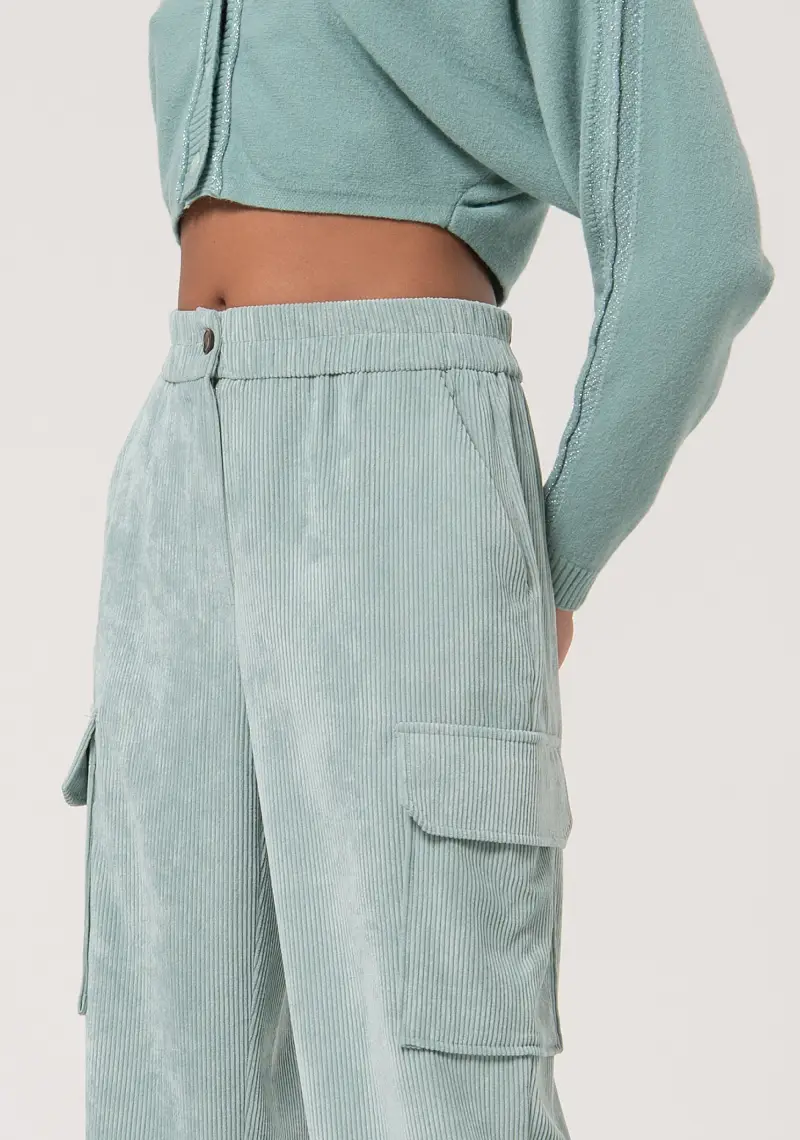 Pantalone cargo in velluto a coste miniatura 2