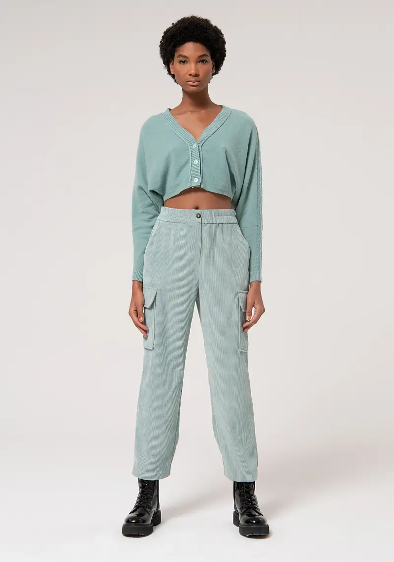 Pantalone cargo in velluto a coste