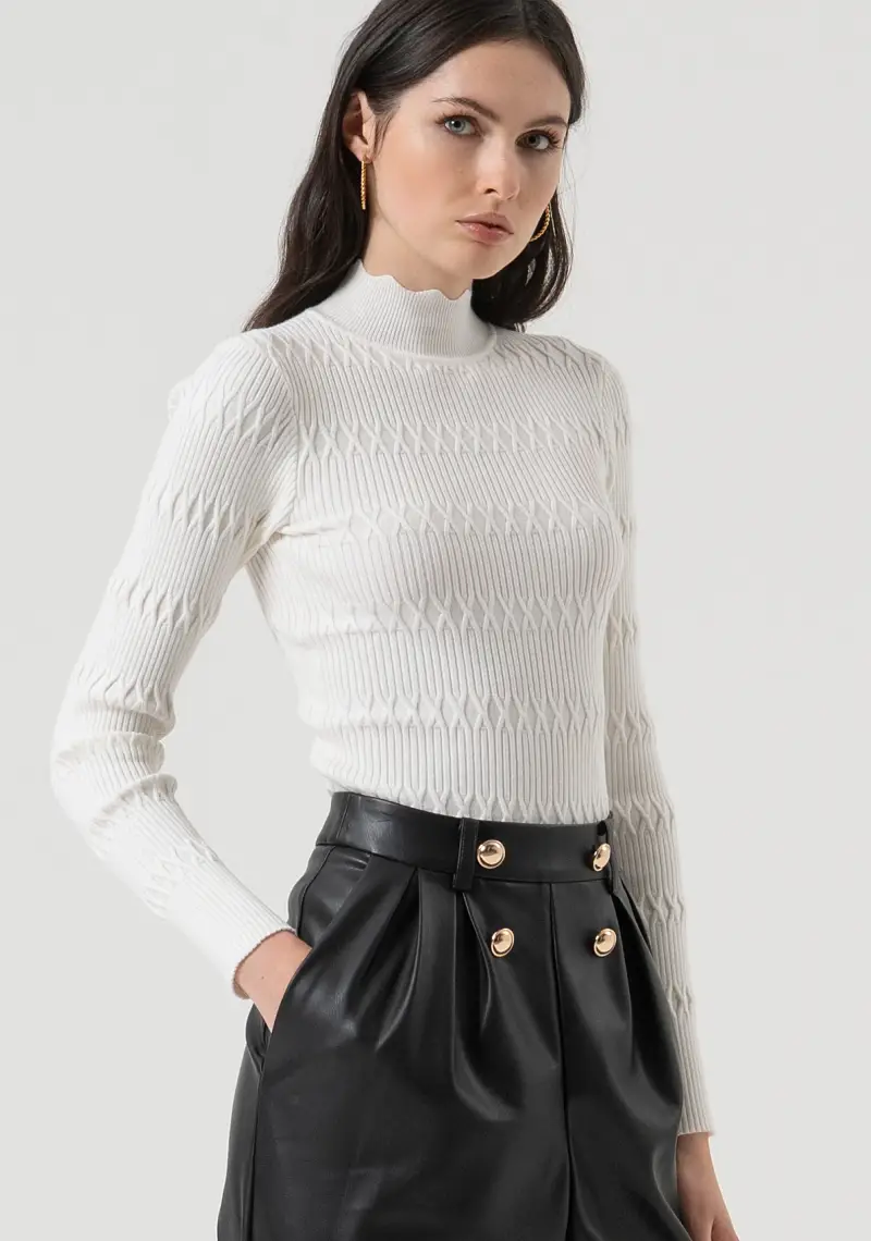 Pantalone carrot con vita alta miniatura 2