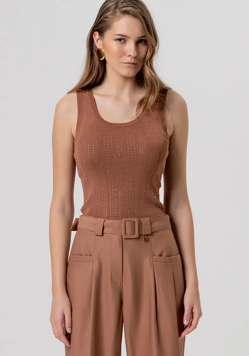 Pantalone carrot in punto milano miniatura 2