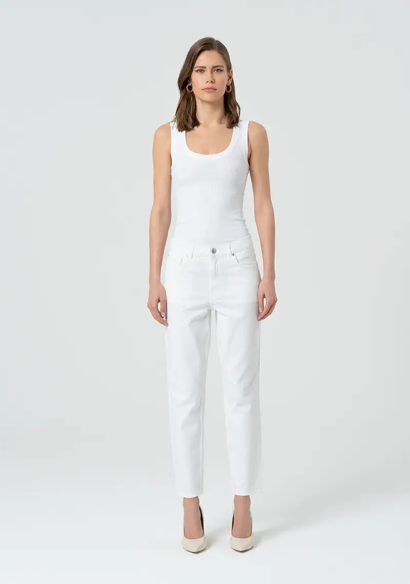 Pantalone carrot mom fit in bull