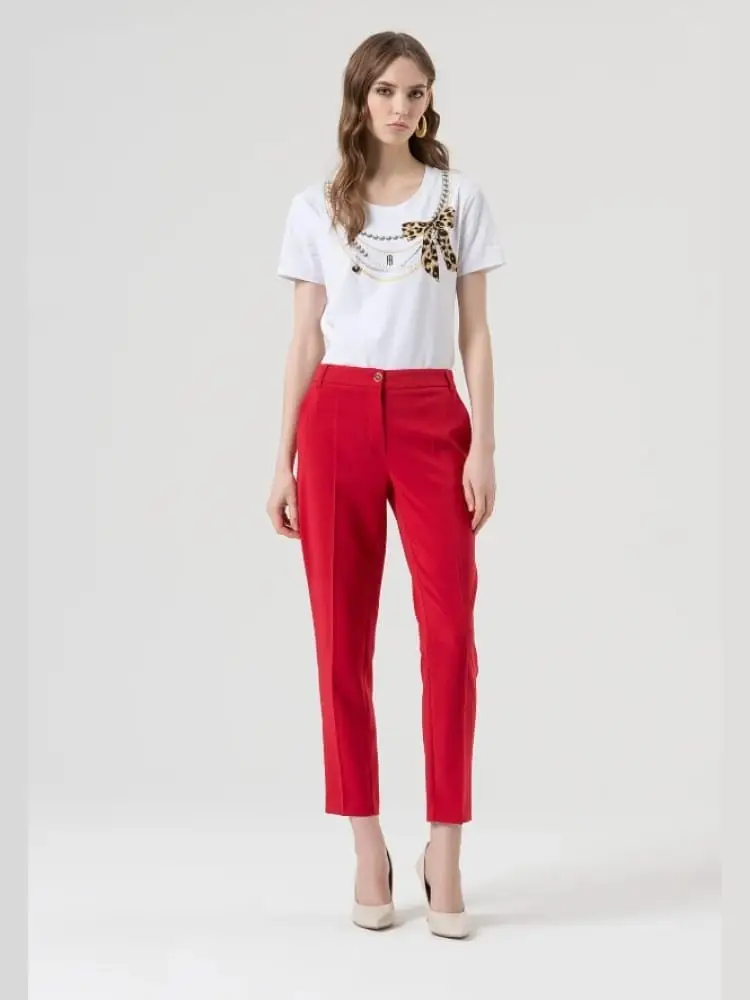 pantalone chino rosso vita regolare