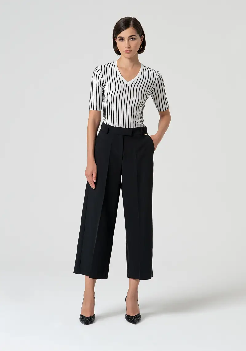 Pantalone cropped a vita regolare