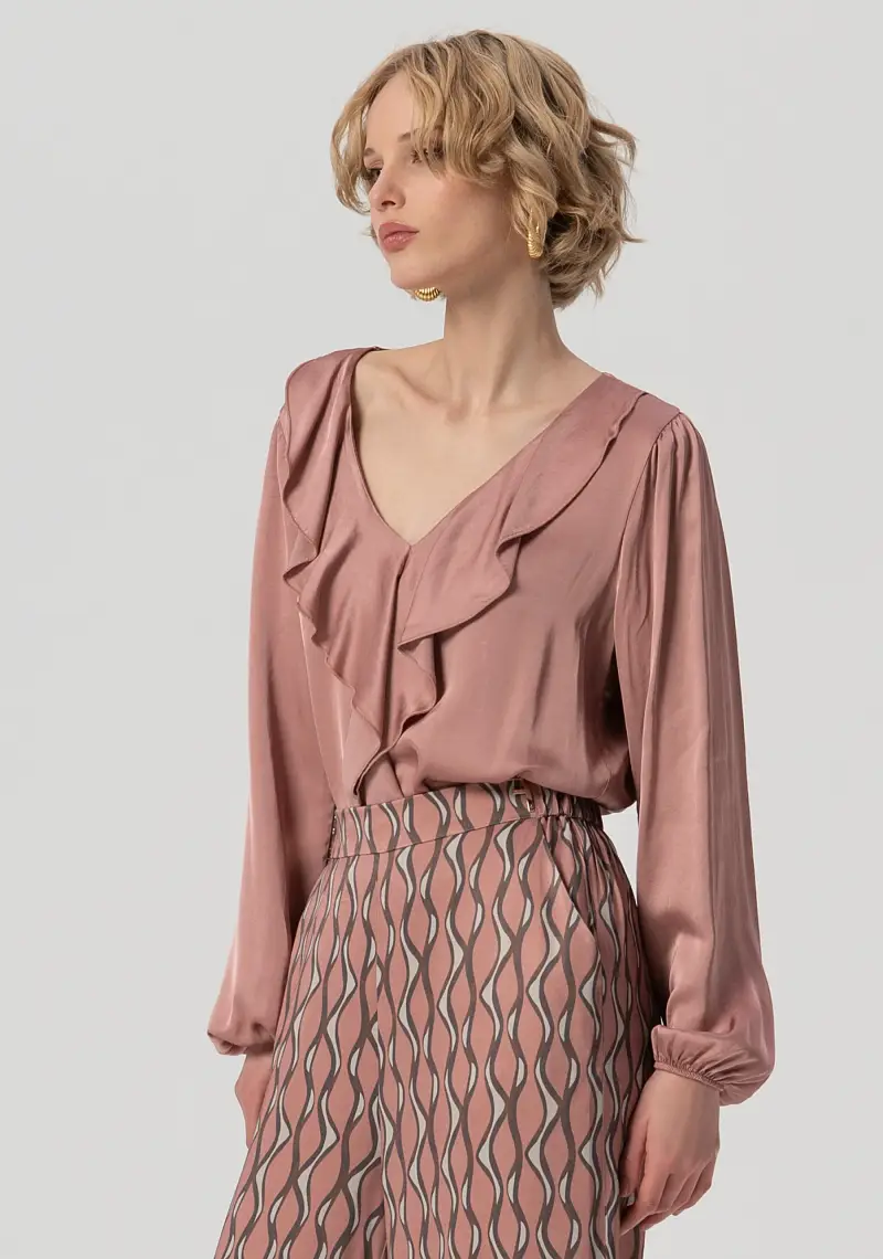 Pantalone flare a palazzo in fantasia geometrica miniatura 2