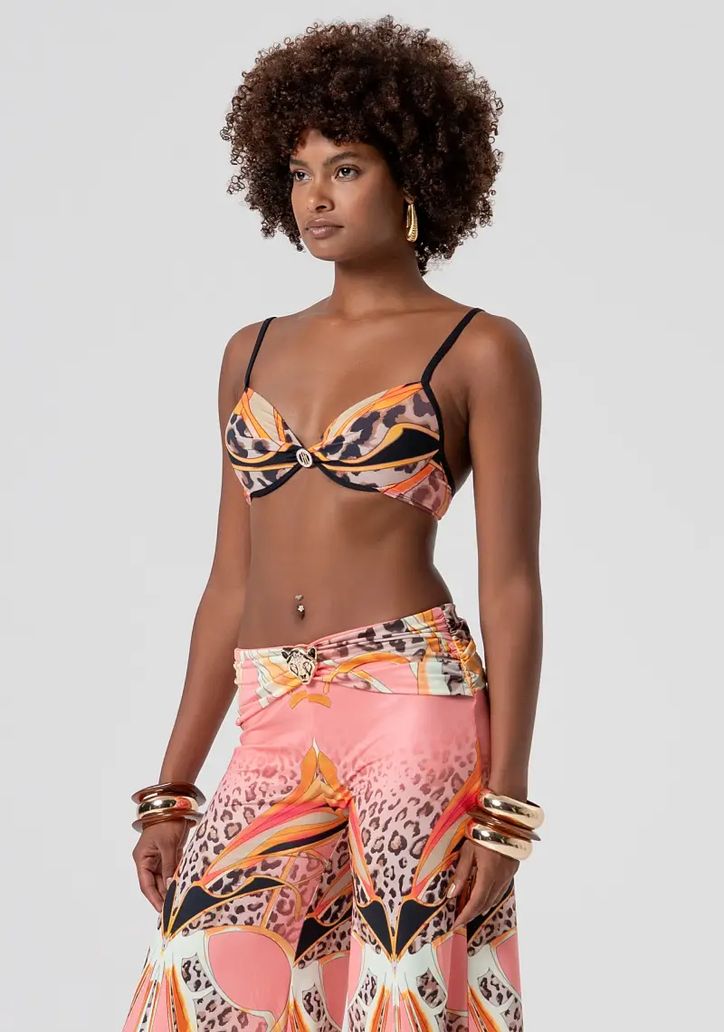 Pantalone flare a palazzo in fantasia miniatura 2