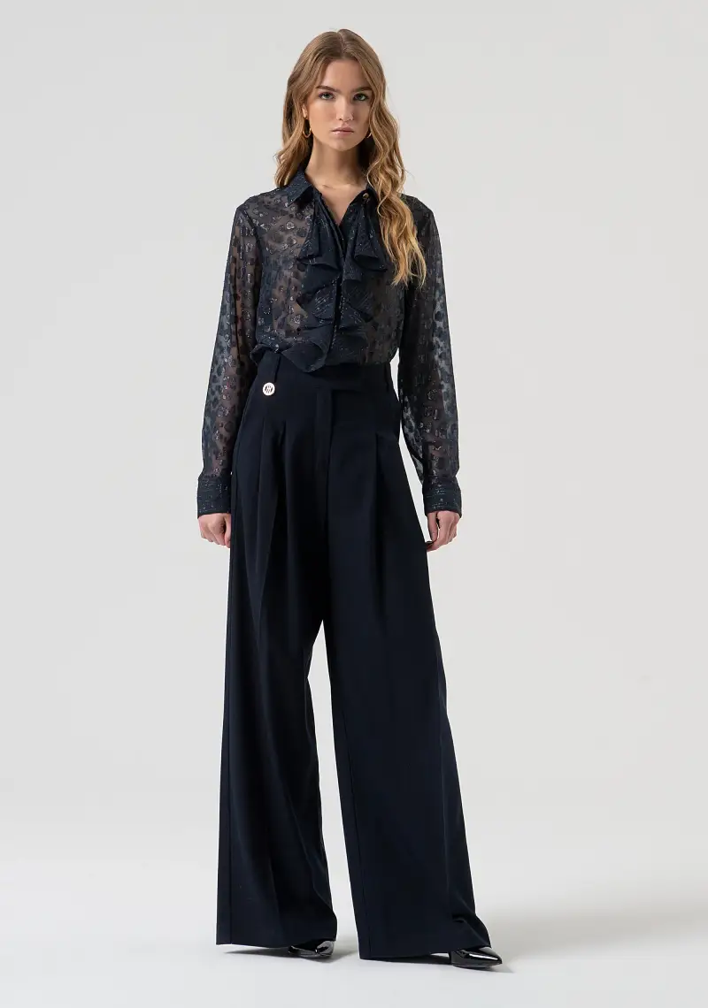 Pantalone flare con pences