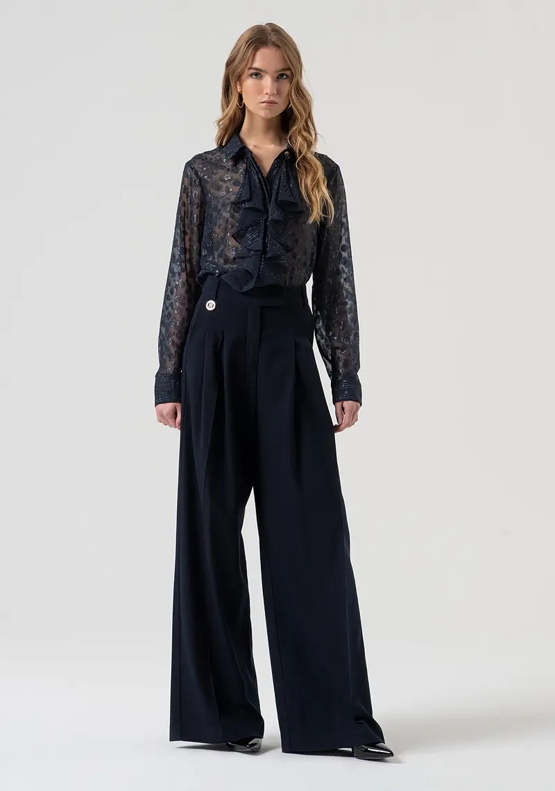 Pantalone flare con pences