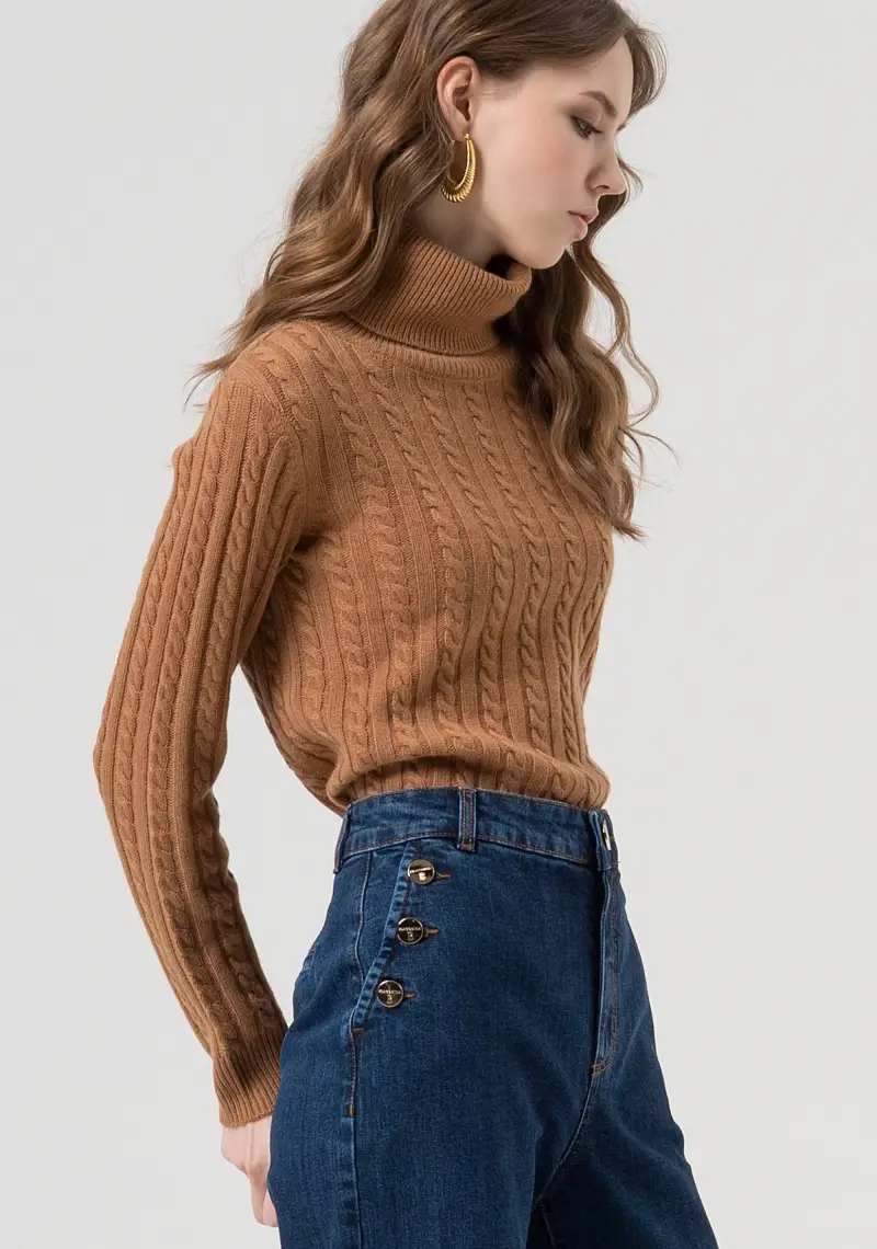 Pantalone flare in denim con lavaggio scuro miniatura 2