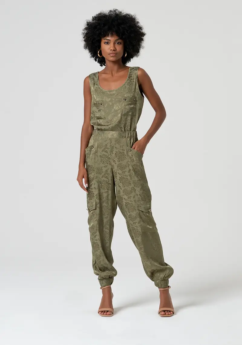 Pantalone jogger regular in fantasia floreale