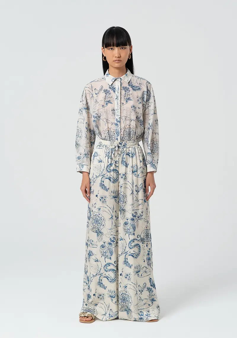 Pantalone palazzo wide in fantasia