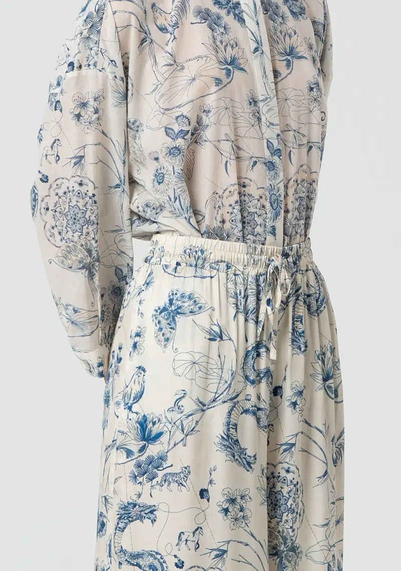 Pantalone palazzo wide in fantasia miniatura 2