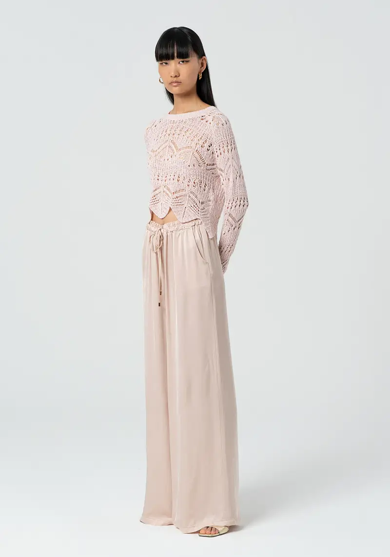 Pantalone palazzo wide in viscosa miniatura 2