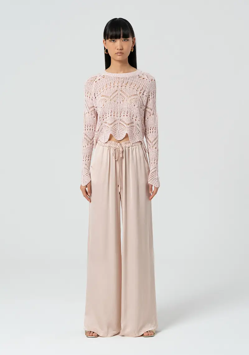 Pantalone palazzo wide in viscosa