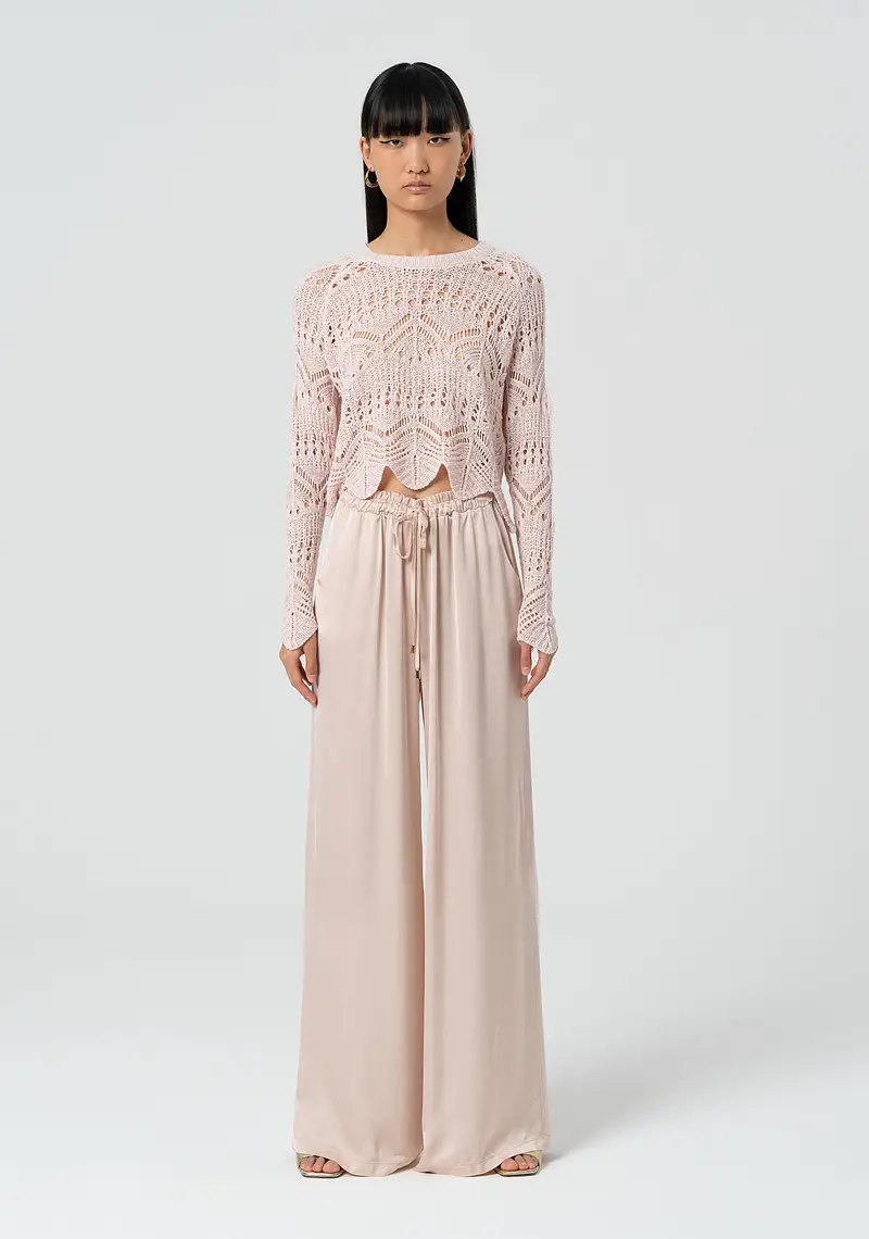 Pantalone palazzo wide in viscosa