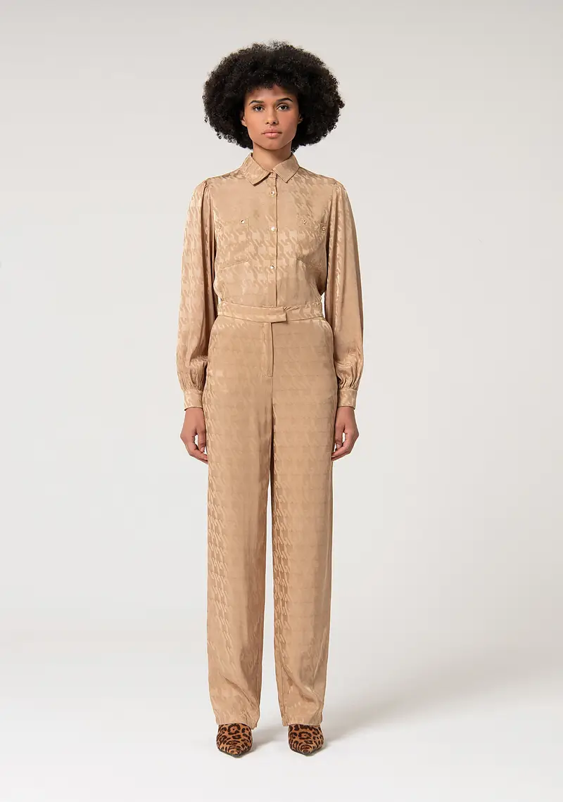 Pantalone regular a palazzo in fantasia