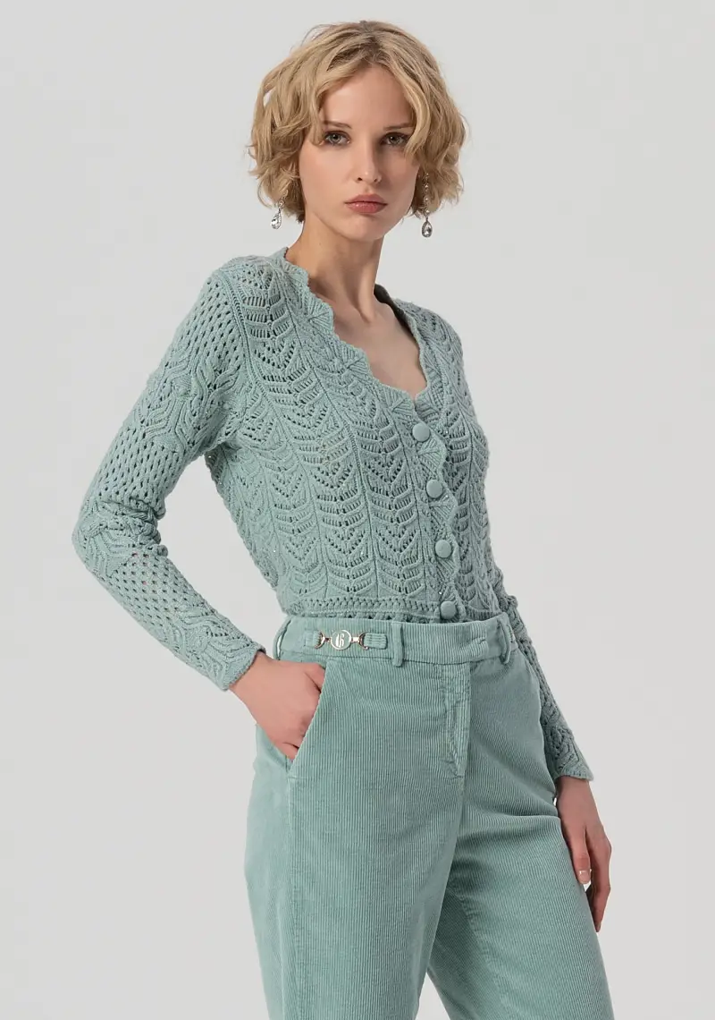 Pantalone regular a sigaretta in velluto mille righe miniatura 2