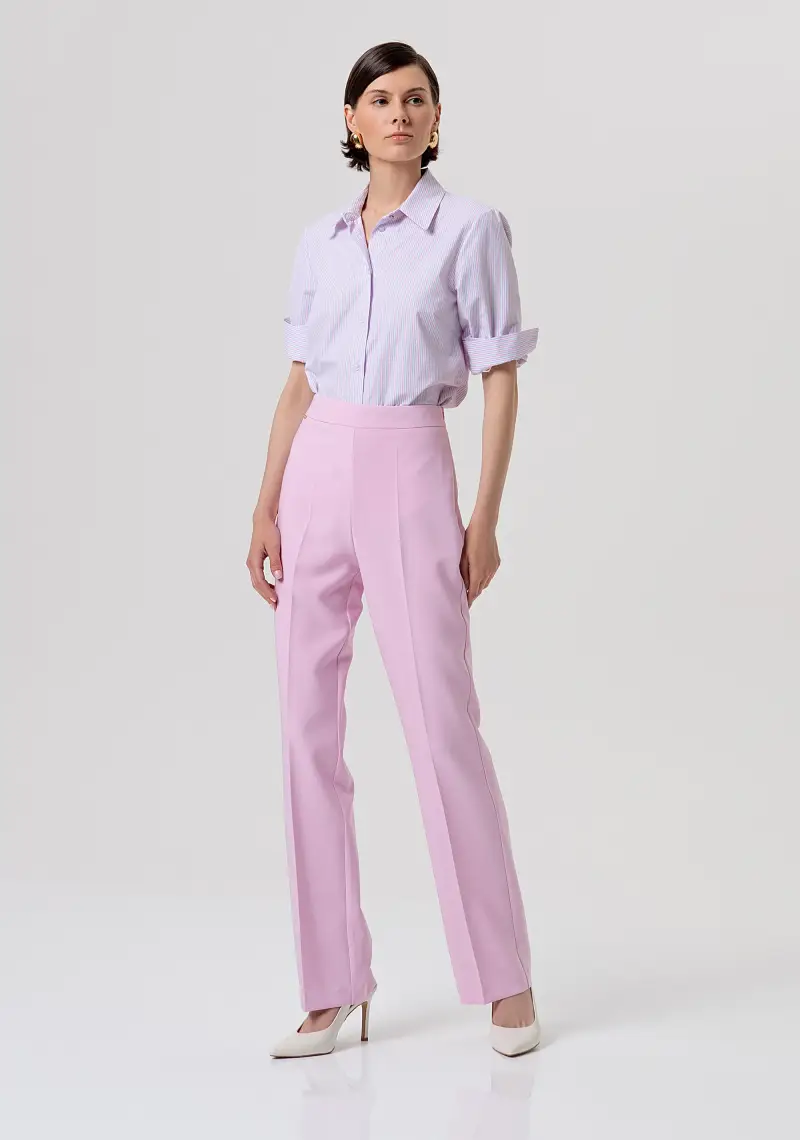 Fracomina Pantalone regular rosa a vita alta