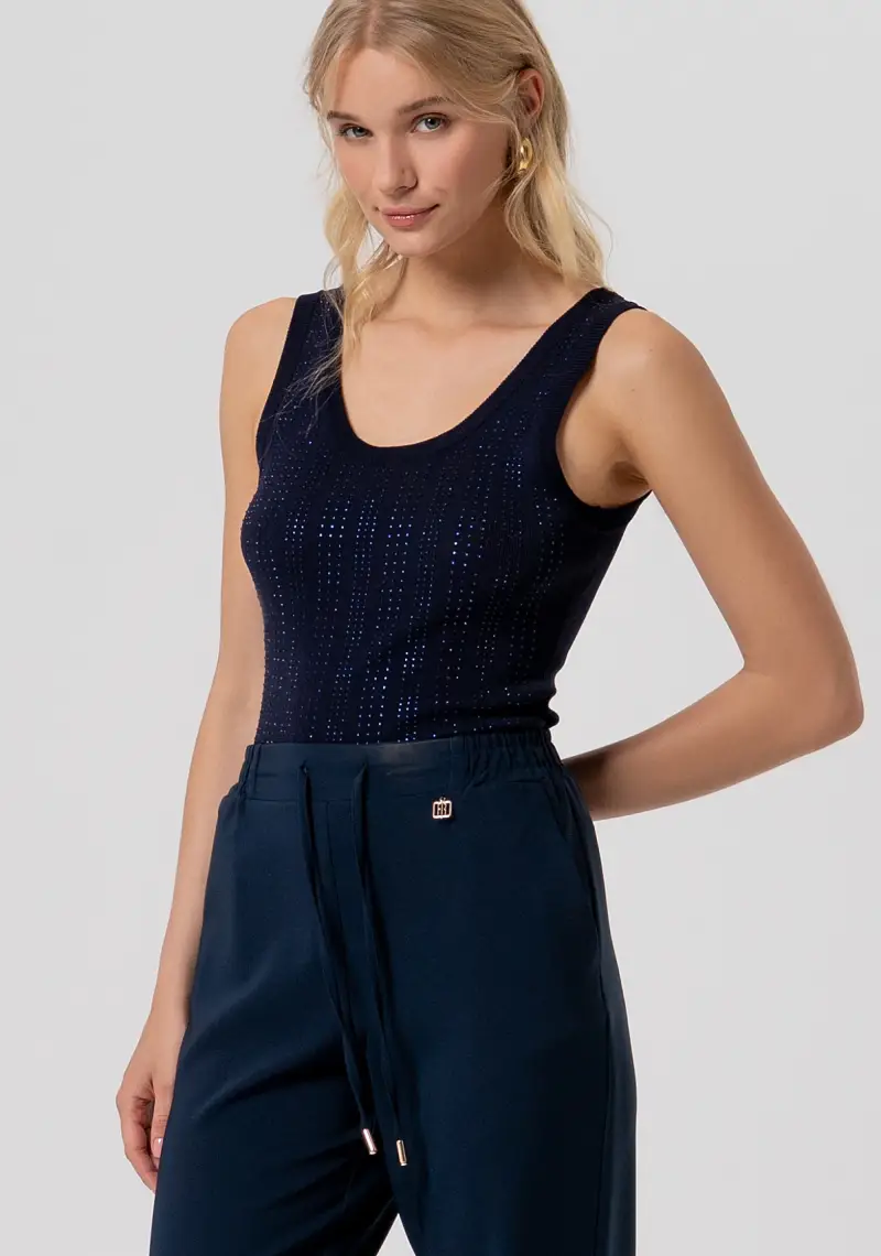 Pantalone regular con coulisse in vita miniatura 2