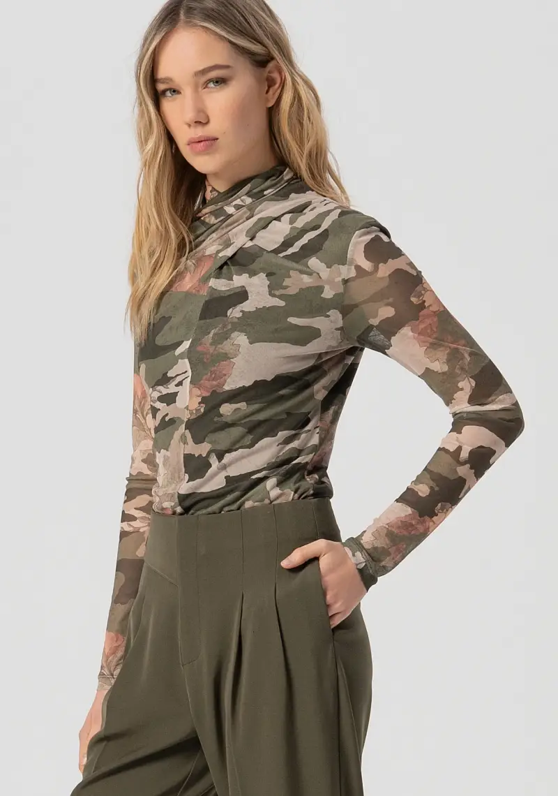 Pantalone regular con vita alta miniatura 2