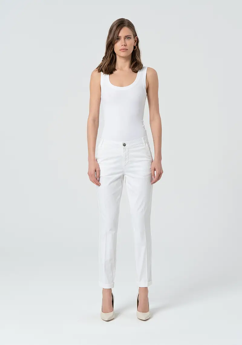 Pantalone regular in raso