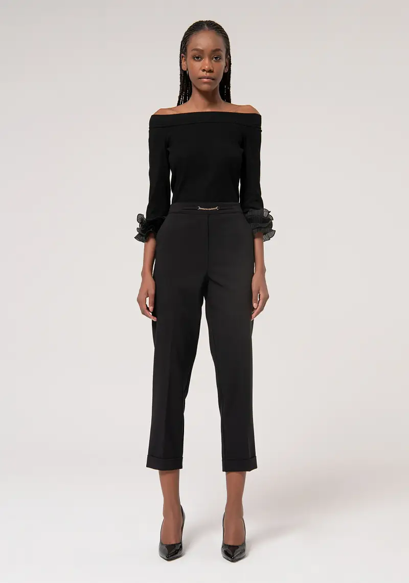 Pantalone regular in tessuto stretch