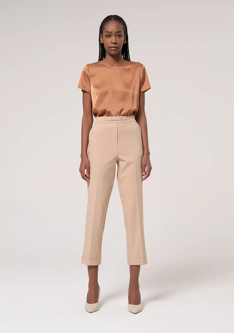 Pantalone regular in tessuto stretch