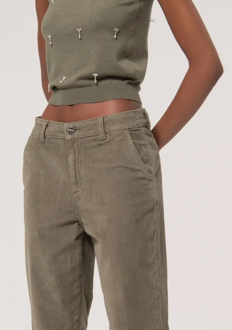 Pantalone regular in velluto 1000 righe miniatura 2