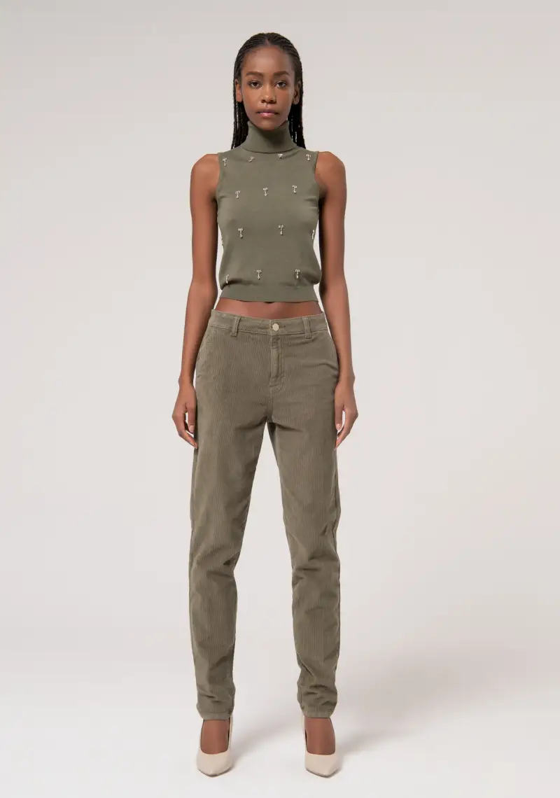 Pantalone regular in velluto 1000 righe