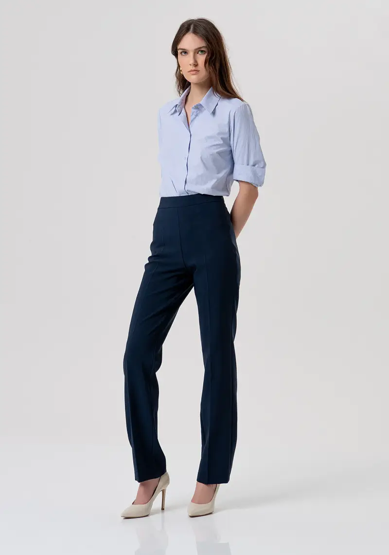 Fracomina Pantalone Chino Donna Blu miniatura 2