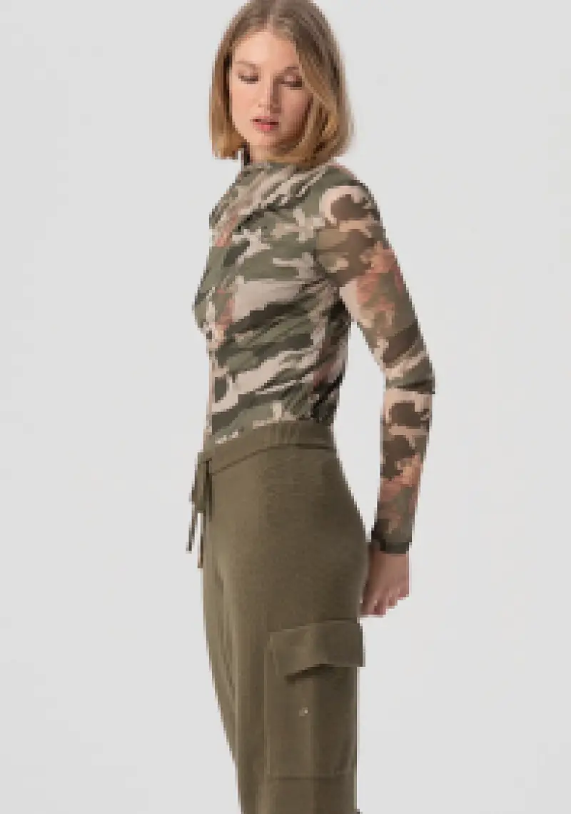 Pantalone regular modello jogger in maglia miniatura 2