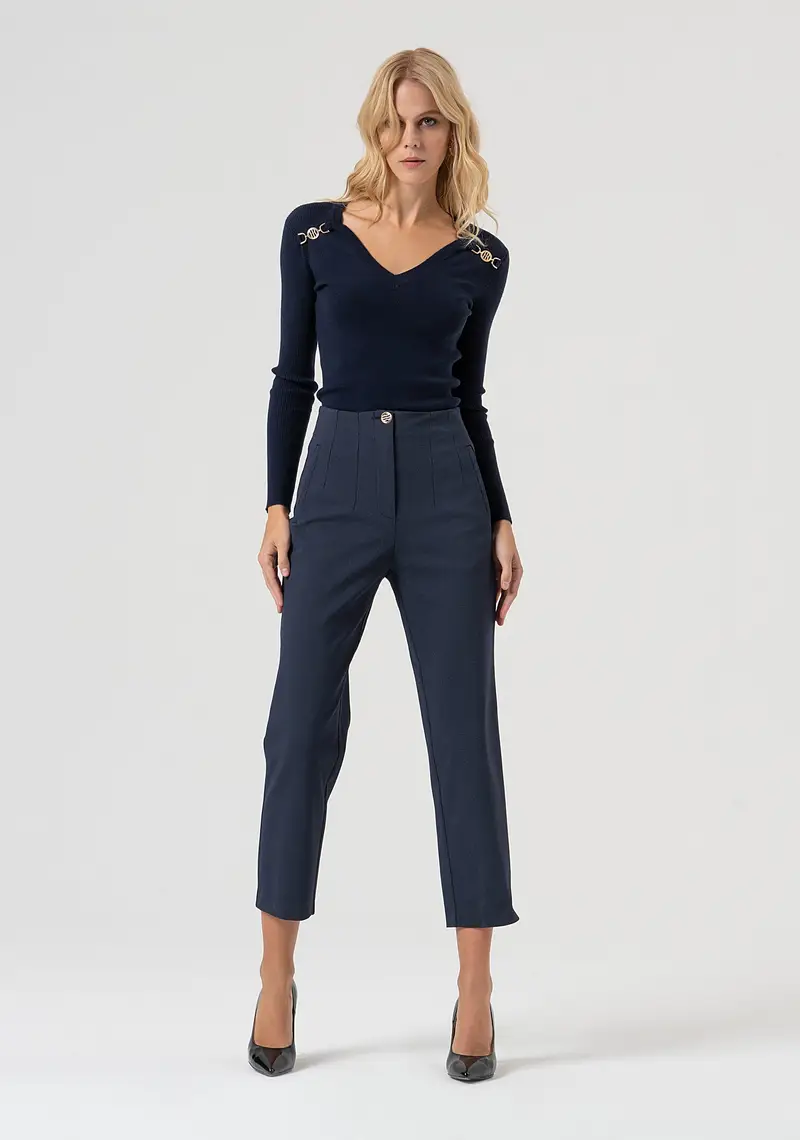 Pantalone slim a quadretti