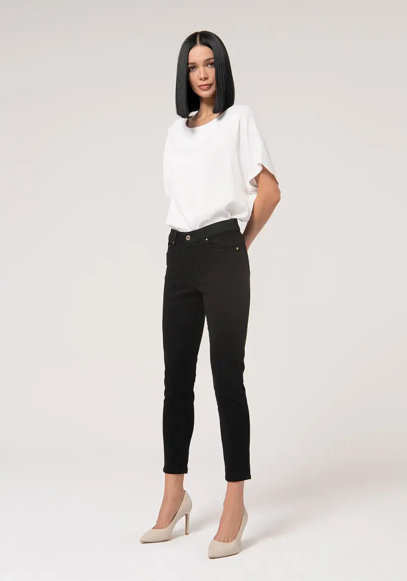 Pantalone slim effetto perfect shape in bull colorato miniatura 2