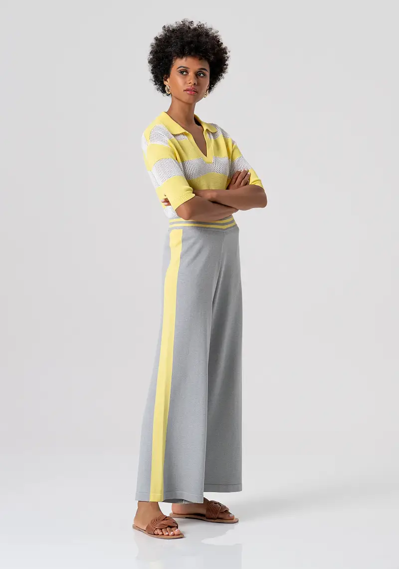 Pantalone wide a palazzo in maglia miniatura 2