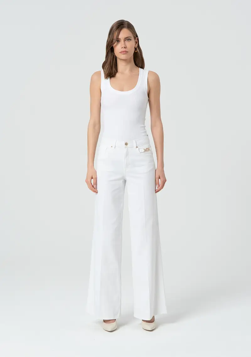 Pantalone wide leg in bull