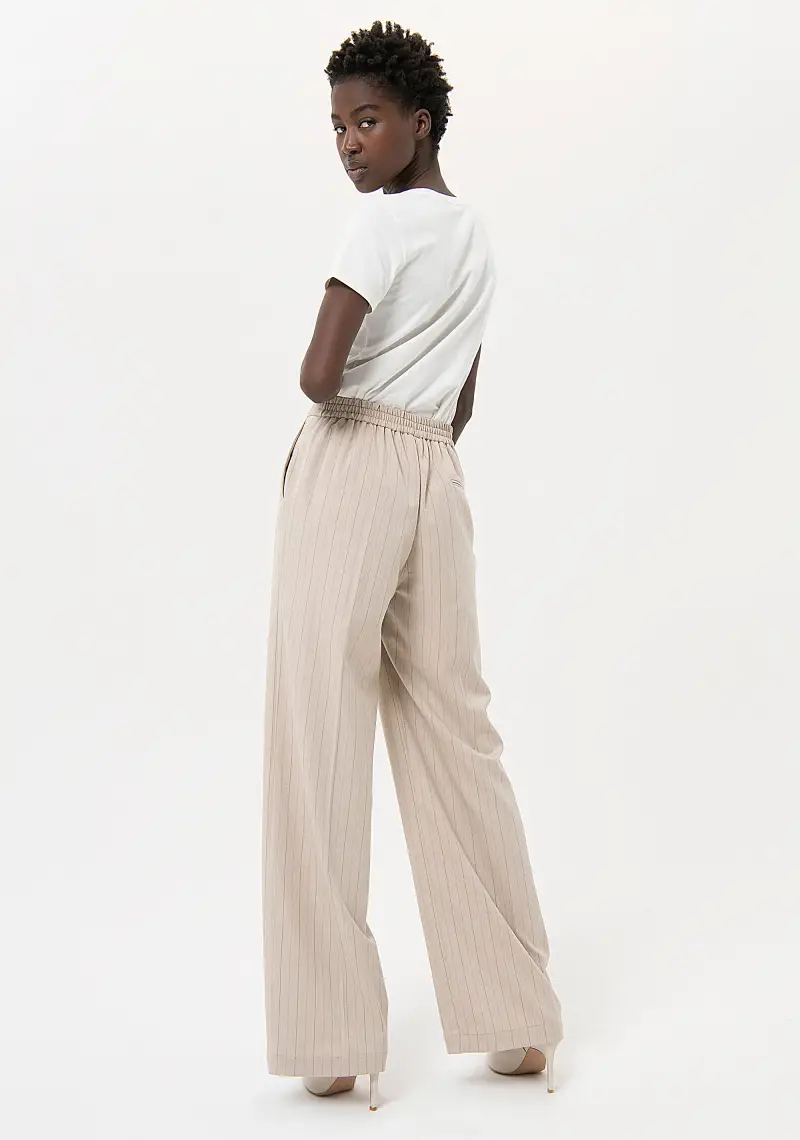 Pantaloni a palazzo flare gessati miniatura 2