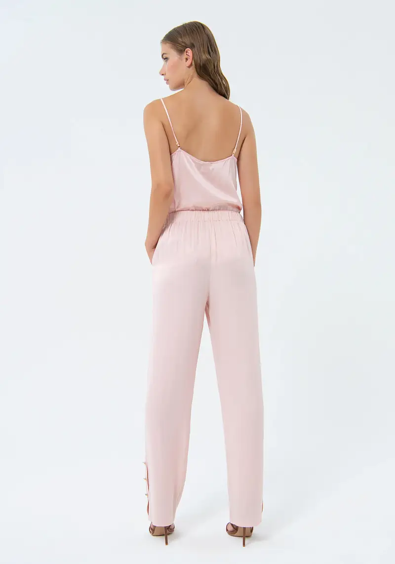 Pantaloni a palazzo flare in raso miniatura 2