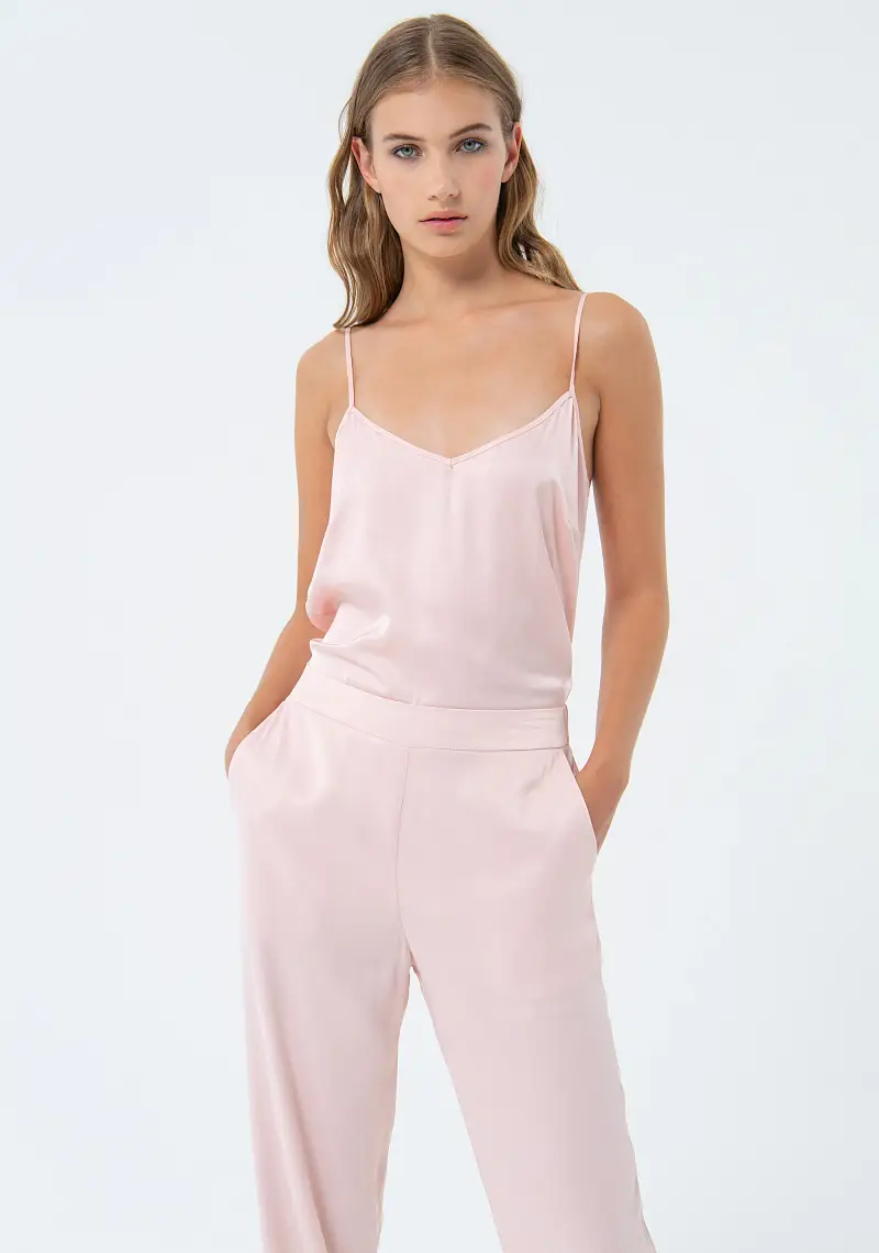 Pantaloni a palazzo flare in raso