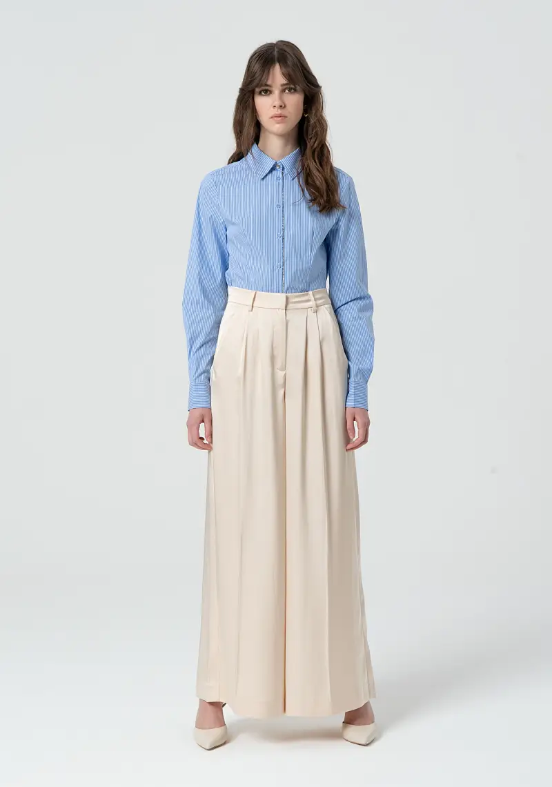 Pantaloni a palazzo in raso