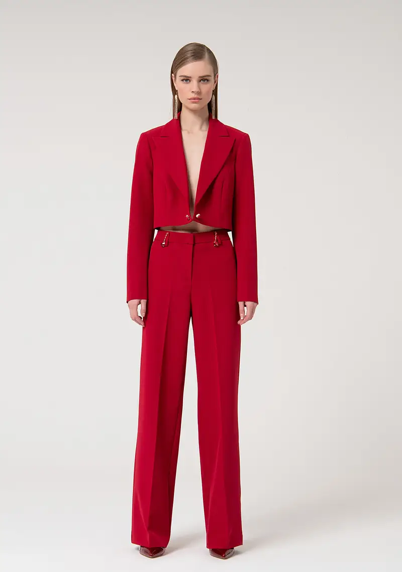 Pantaloni a palazzo regular in tessuto stretch