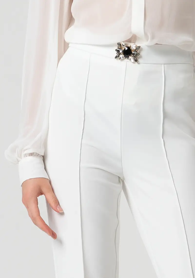 Pantaloni a sigaretta in crepe miniatura 2